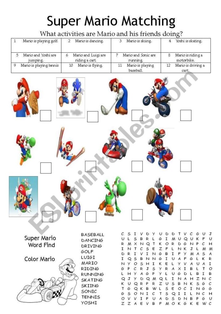 Free Printable Printable Super Mario Worksheets Printable Calendars 