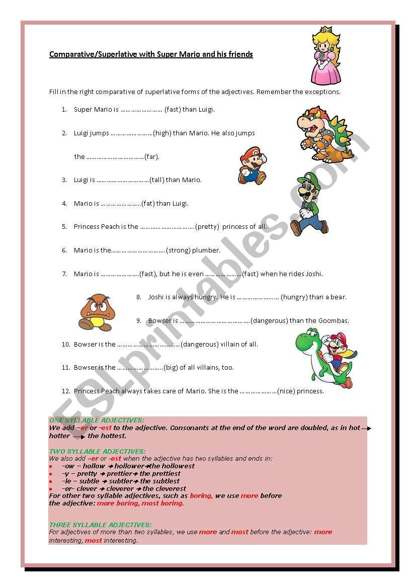 Free Printable Printable Super Mario Worksheets Printable New Year