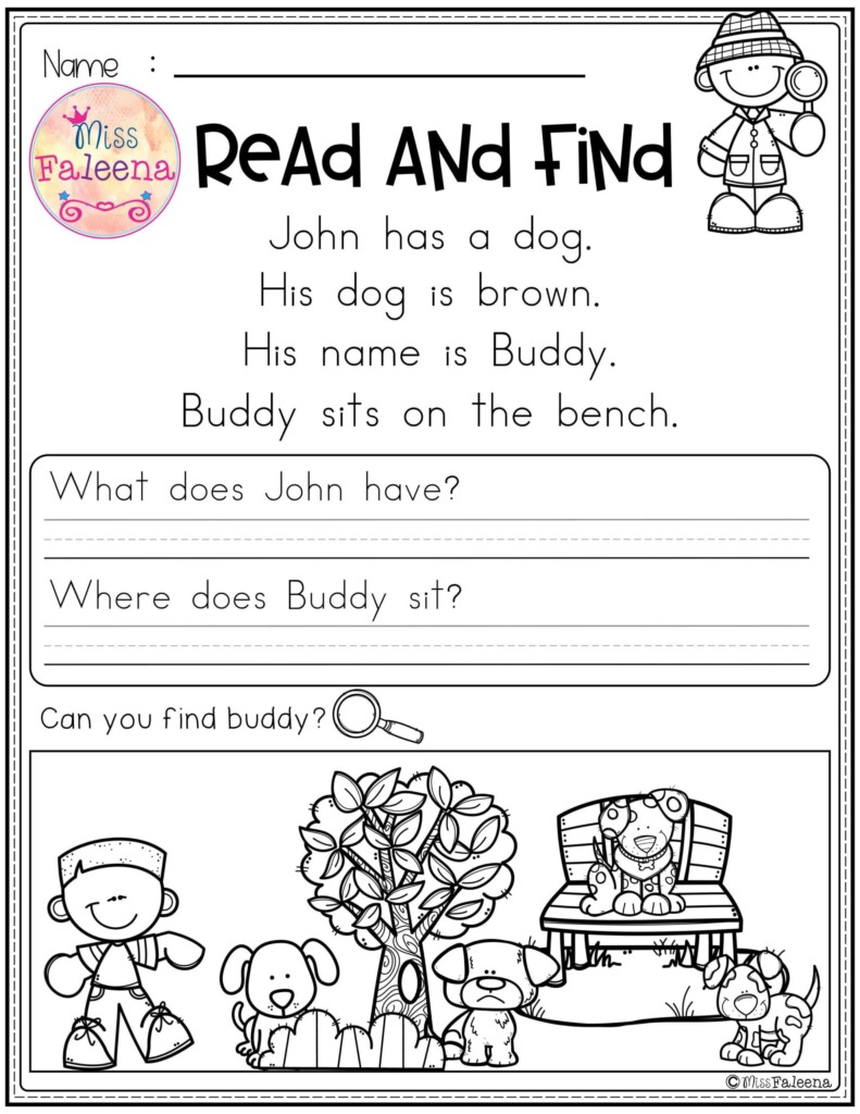 Free Printable Reading Comprehension Worksheets Kindergarten Reading  Free Printable Reading Comprehension Worksheets Kindergarten Reading