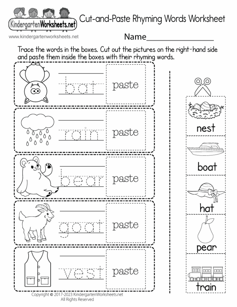 Free Printable Rhyming Worksheets - easyworksheetprint.com
