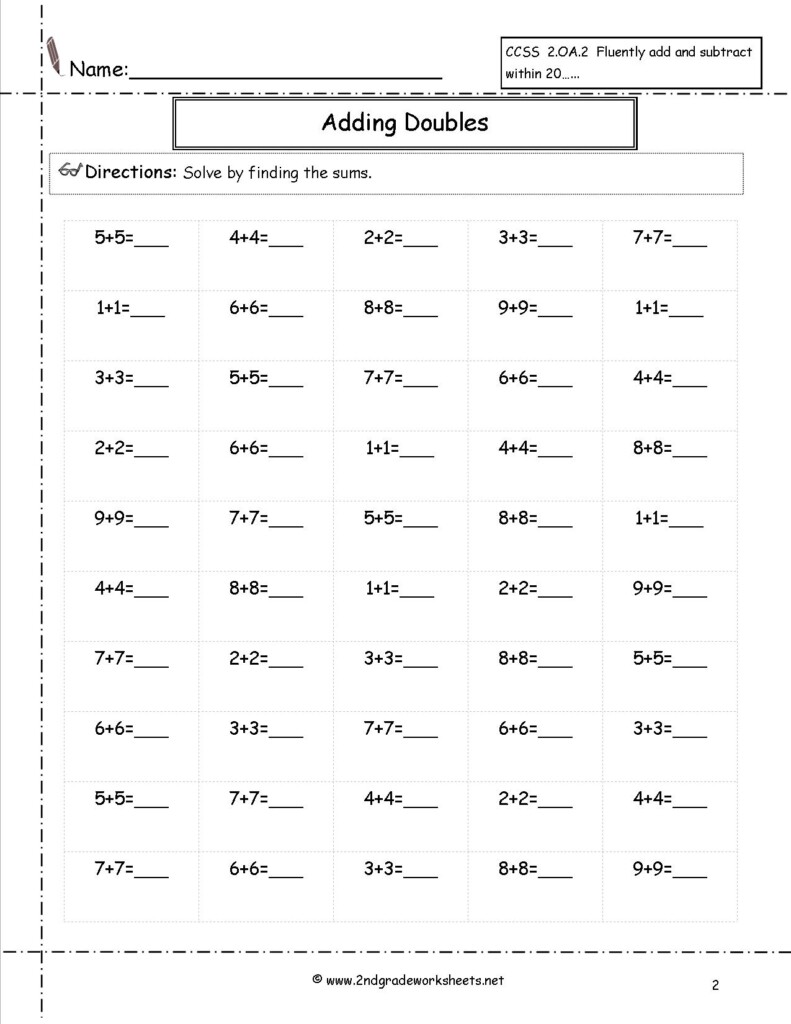 Free Printable Second Grade Math Worksheets Free Printable
