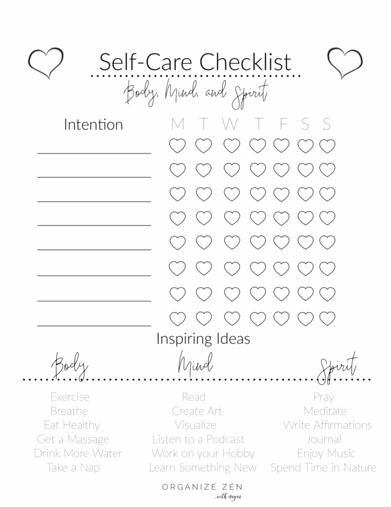 Free Printable Self Care Worksheets Printable Worksheets