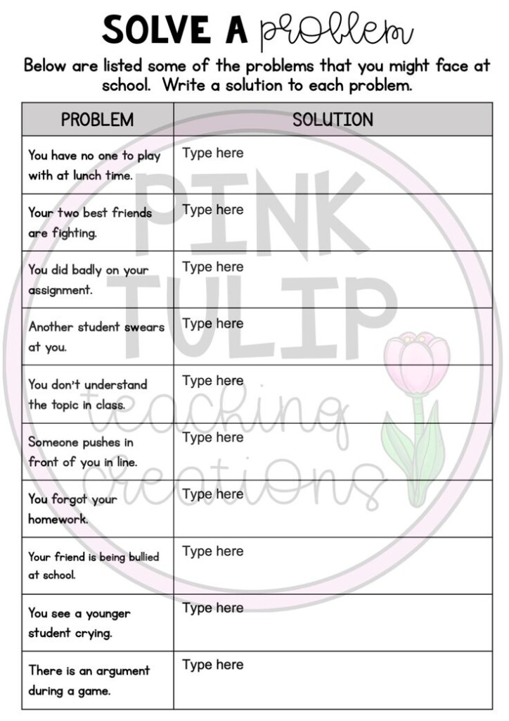 Free Printable Social Emotional Learning Worksheets Printable Worksheets
