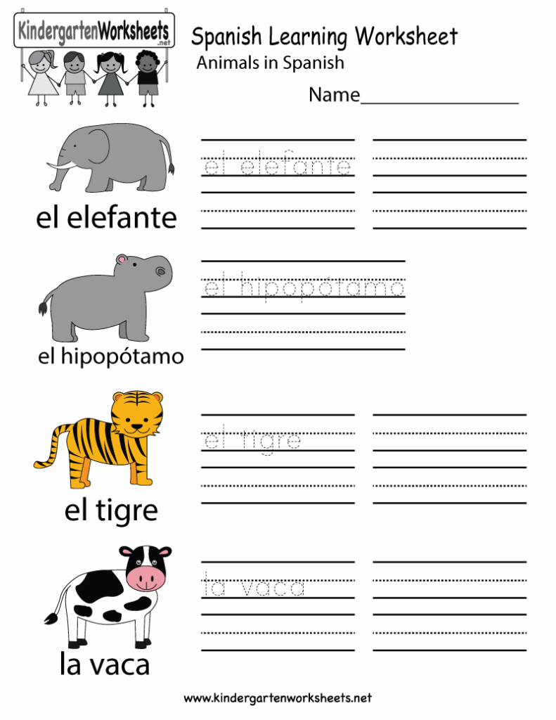 Free Printable Spanish Worksheets Printable Worksheets