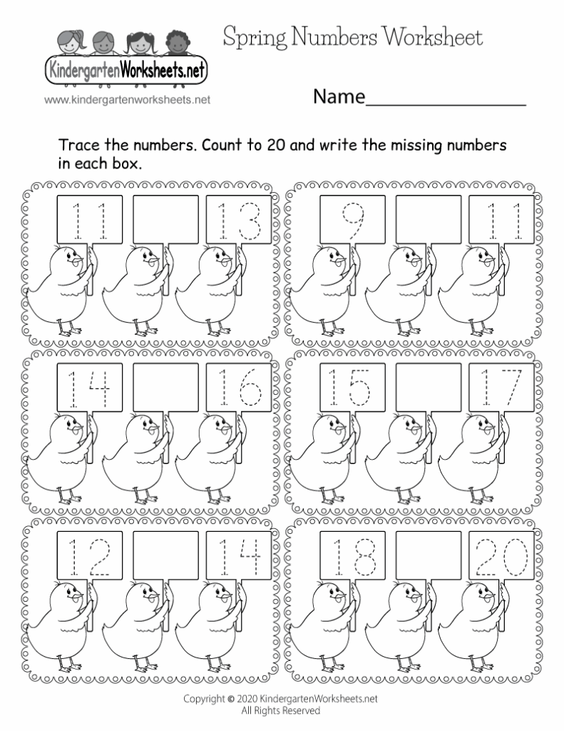 Free Printable Spring Numbers Worksheet