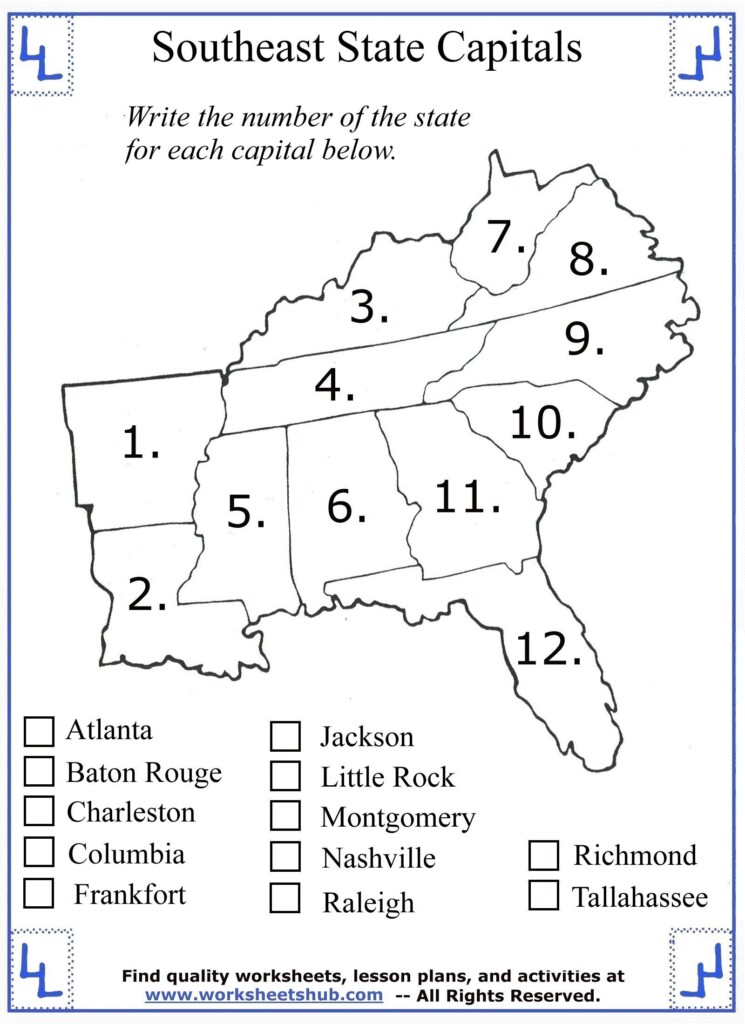 Free Printable State And Capital Worksheets Printable Sight Words List