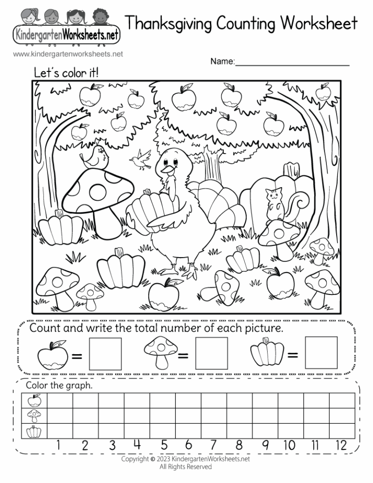 Free Printable Thanksgiving Math Worksheets For Kindergarten ...