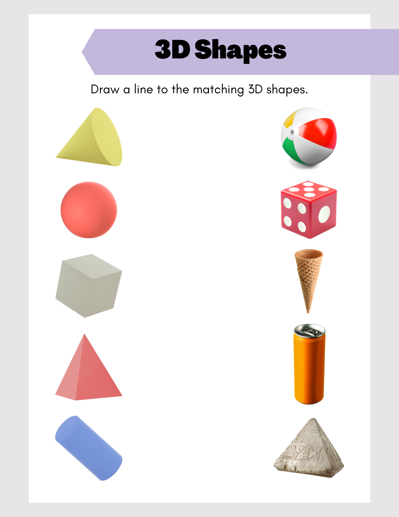Free Printable Three Dimensional Shapes Worksheets Download Free