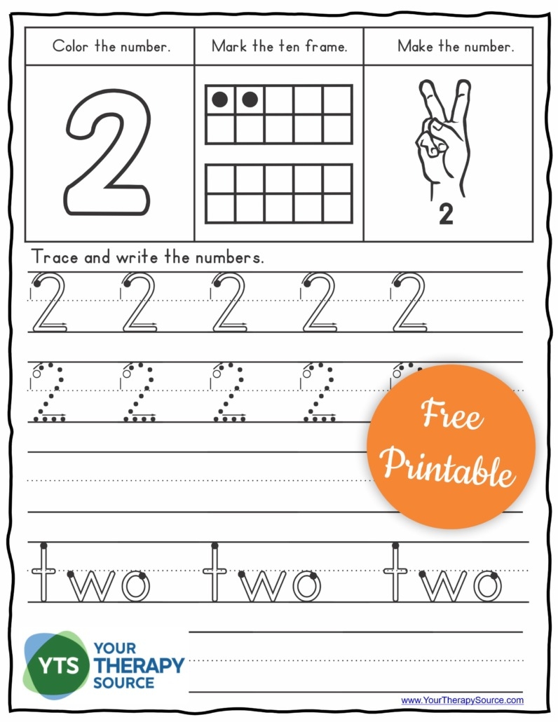 Free Printable Tracing Numbers Worksheets For Preschoolers A