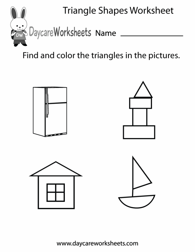 Free Printable Triangle Shapes Worksheet For Preschool
