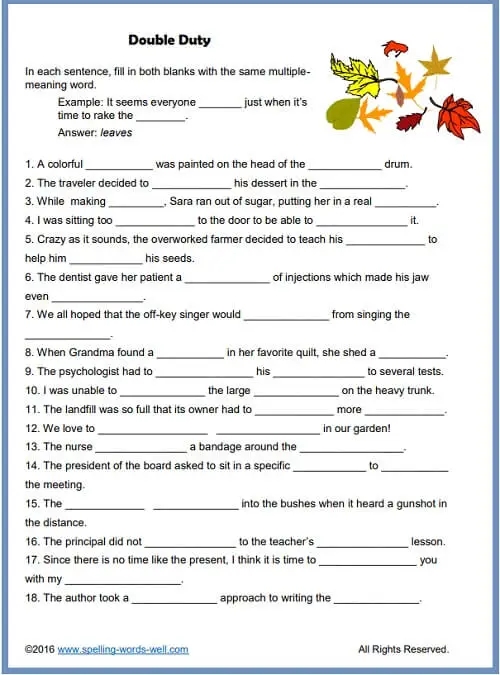 Free Printable Vocabulary Worksheets For Learning And Practice