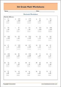 Free Printable 5Th Grade Worksheets - easyworksheetprint.com