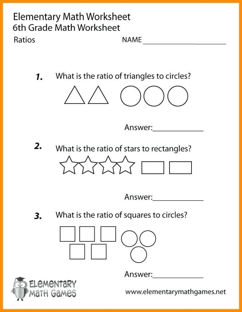 Free Printable Worksheets For 6th Graders