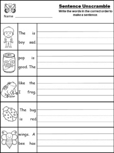 Free Printable Sentence Writing Worksheets - easyworksheetprint.com