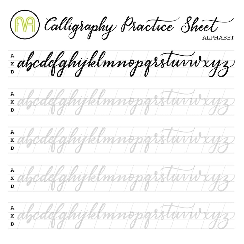 Free Worksheets For Calligraphy