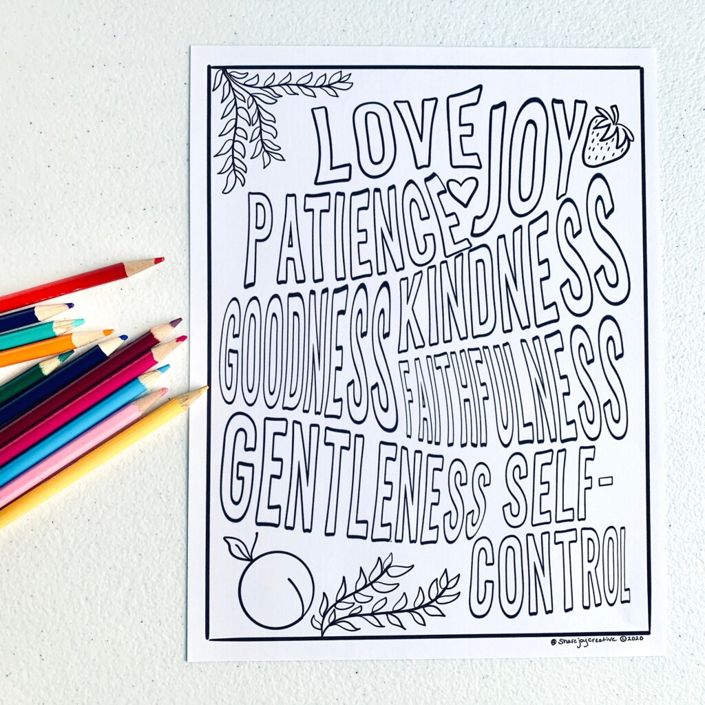 Fruit Of The Spirit Coloring Page Printable Coloring Page Fruit Of The Spirit Coloring Page Printable Coloring Page