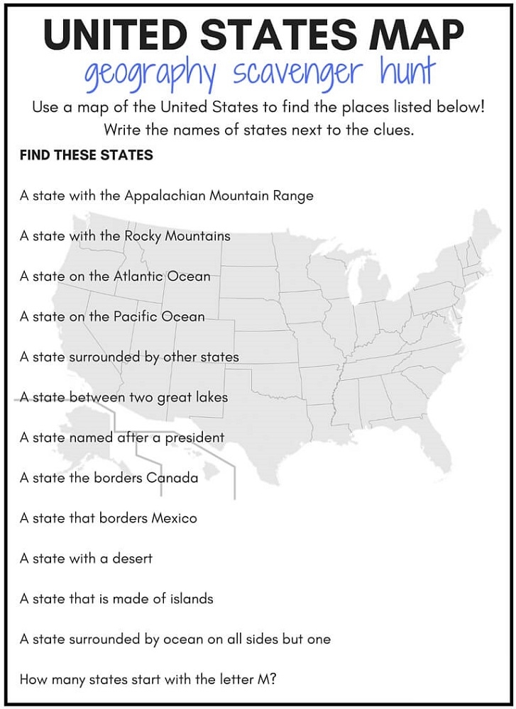 Geography Worksheets Selection Learning Printable