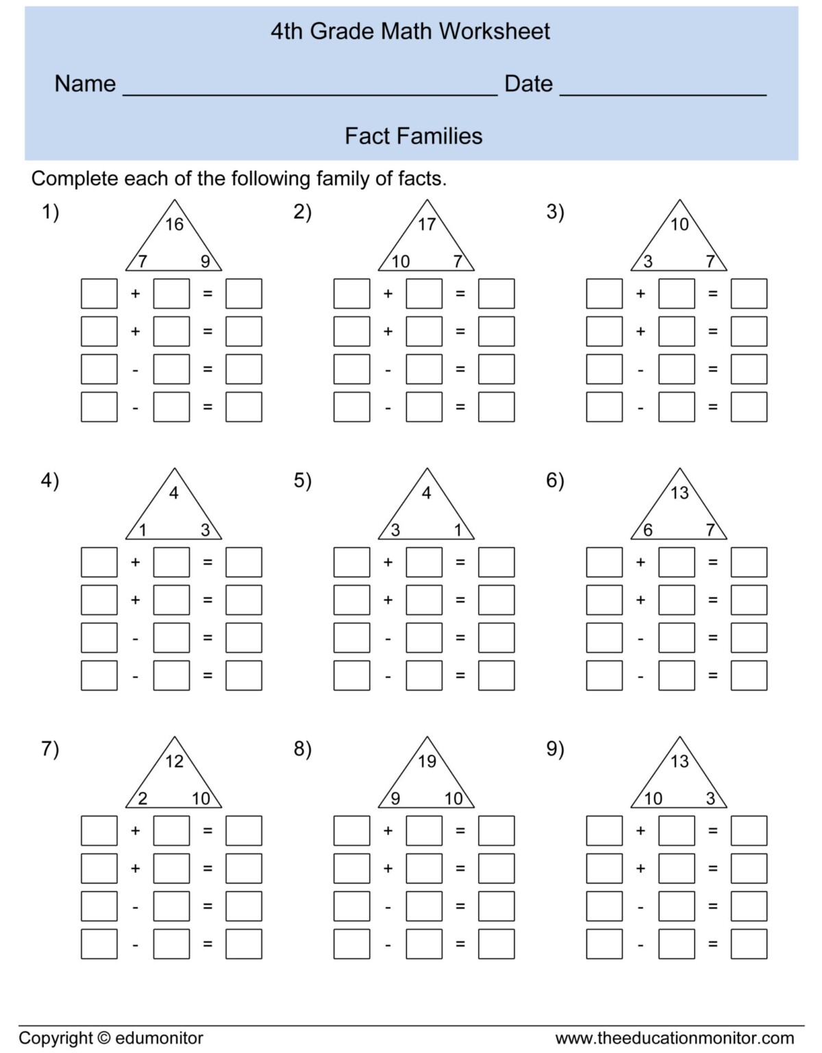 4Th Grade Worksheets Free Printable - easyworksheetprint.com