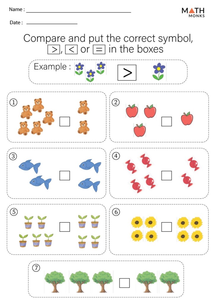 Greater Than Less Than Free Printable Worksheets