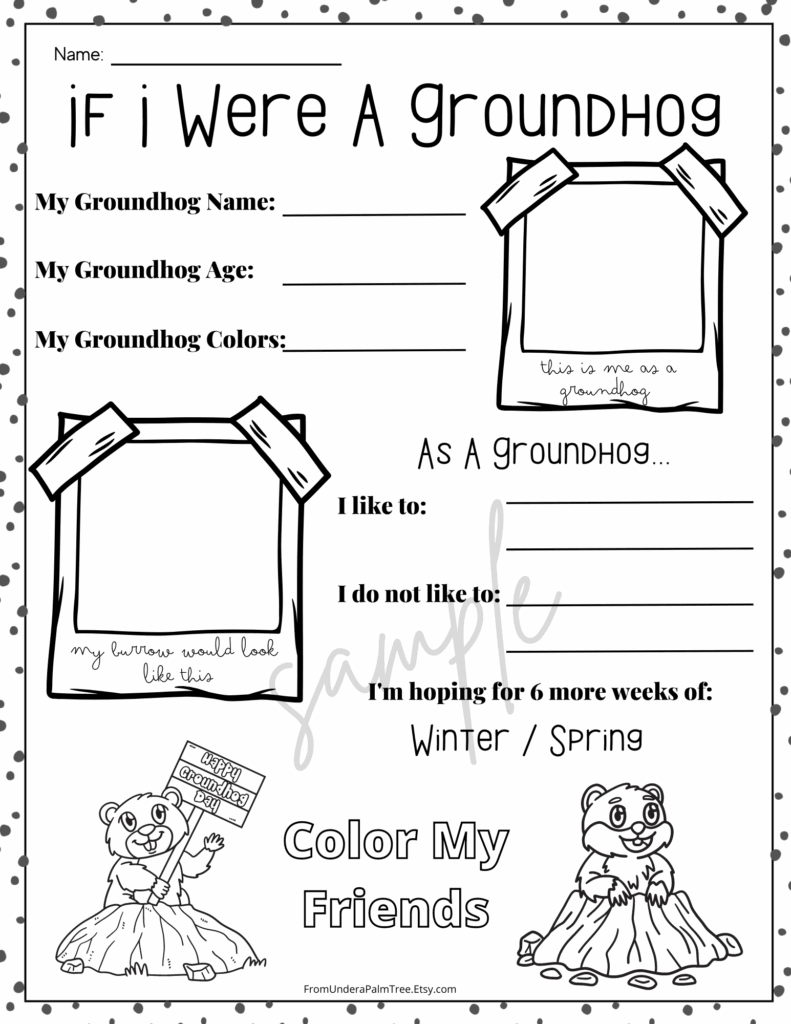 Groundhog Day Worksheet Bundle gt From Under A Palm Tree Worksheets 