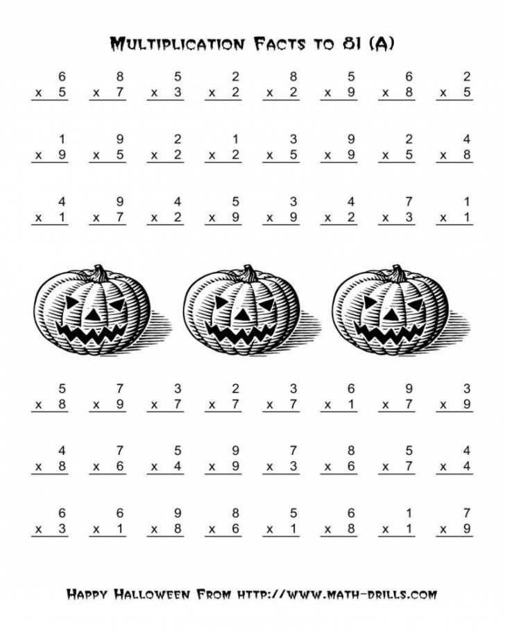 Halloween Math Worksheets Operations Multiplication Math 