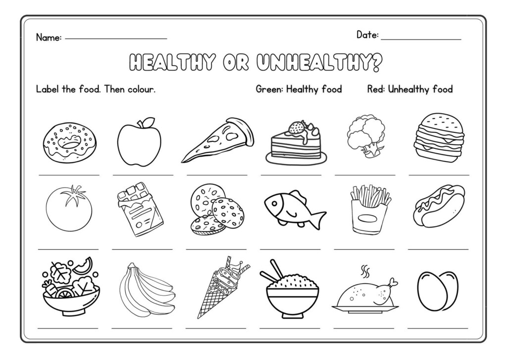 Healthy And Unhealthy Food Worksheet Discover The Secrets To A 
