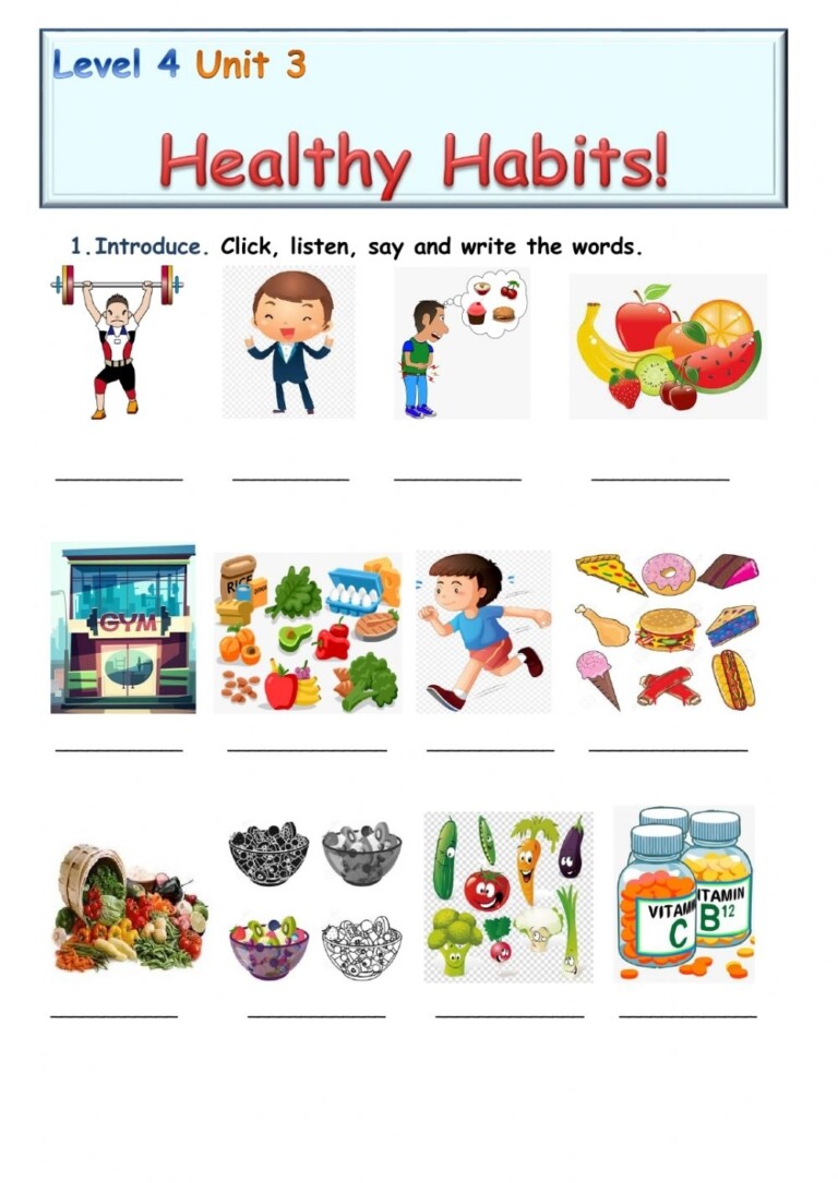 Printable Healthy Habits Worksheets - easyworksheetprint.com