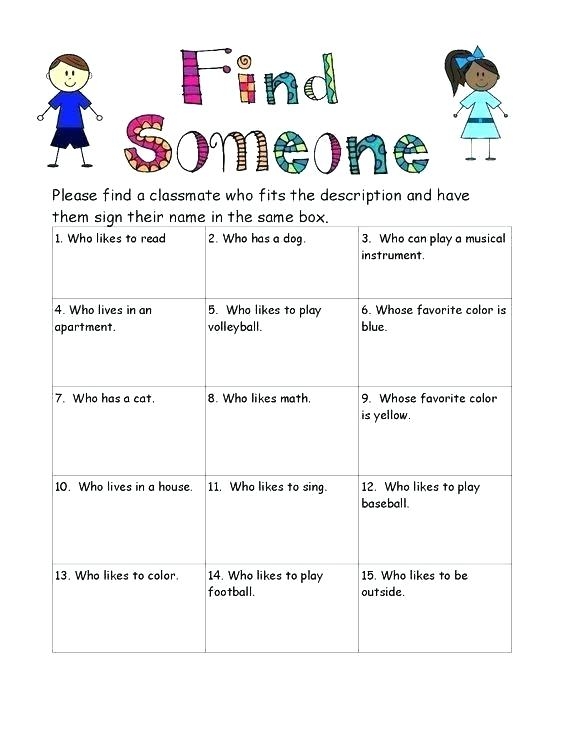 Icebreaker Worksheets For Students