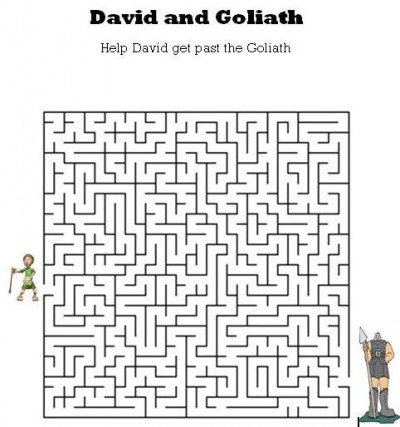 Kids Bible Worksheets Free Printable David And Goliath Maze