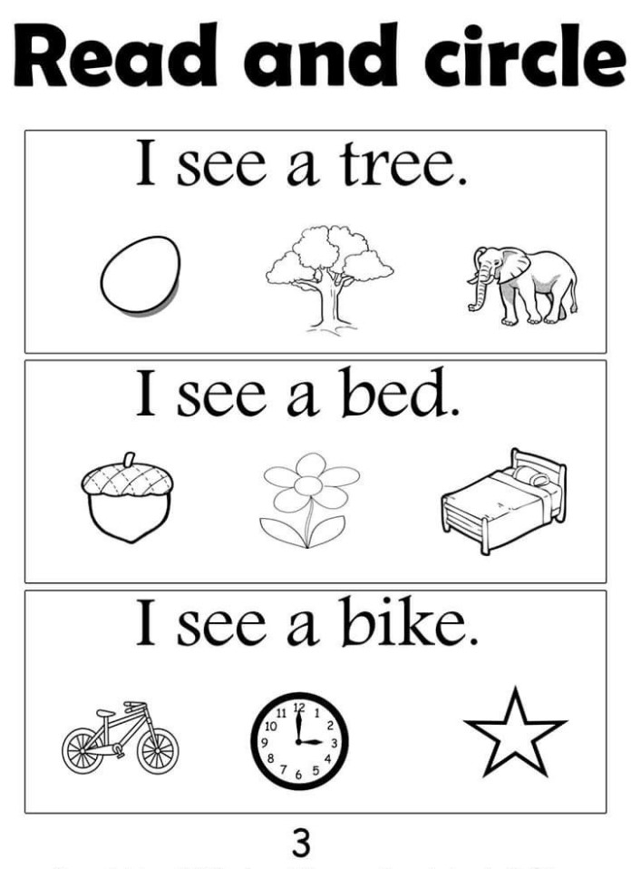 Kindergarten Reading Worksheets Printable Free Kindergarten Worksheets