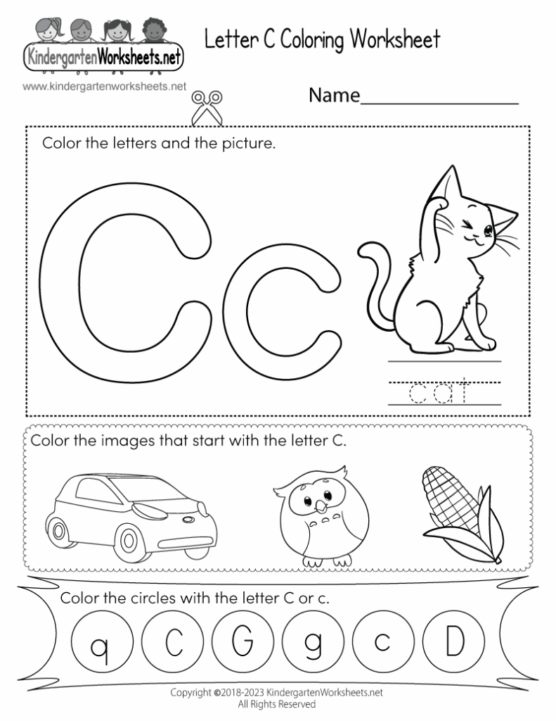 Kindergarten Worksheets Letter C Kindergarten Worksheets