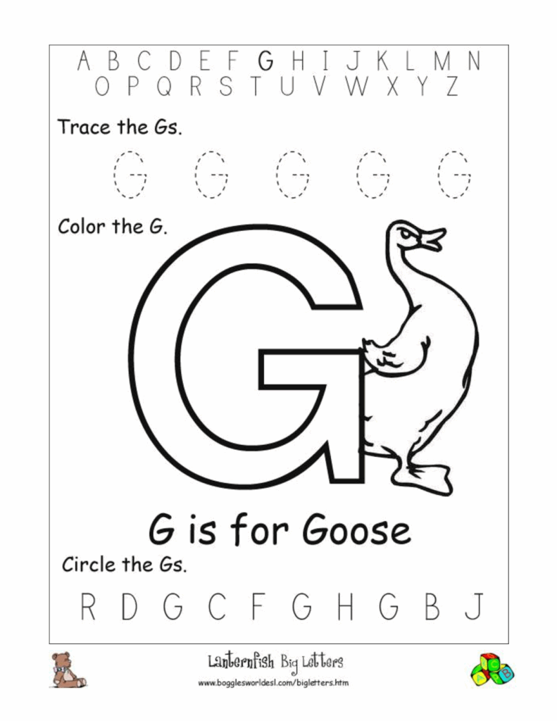 Letter G Alphabet Activity Worksheet Doozy Moo Letter G Printable 