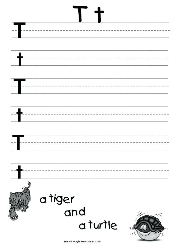 Letter T Printable Worksheets Letter Tracing Worksheets