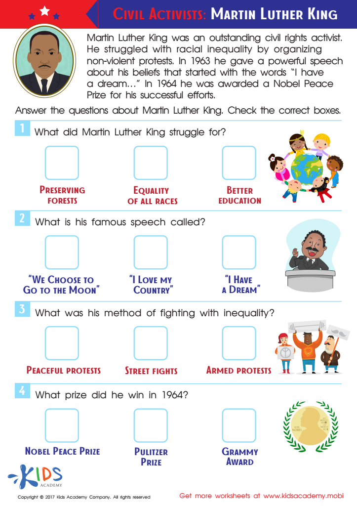 Martin Luther King Biography Outline Worksheet Student Handouts 