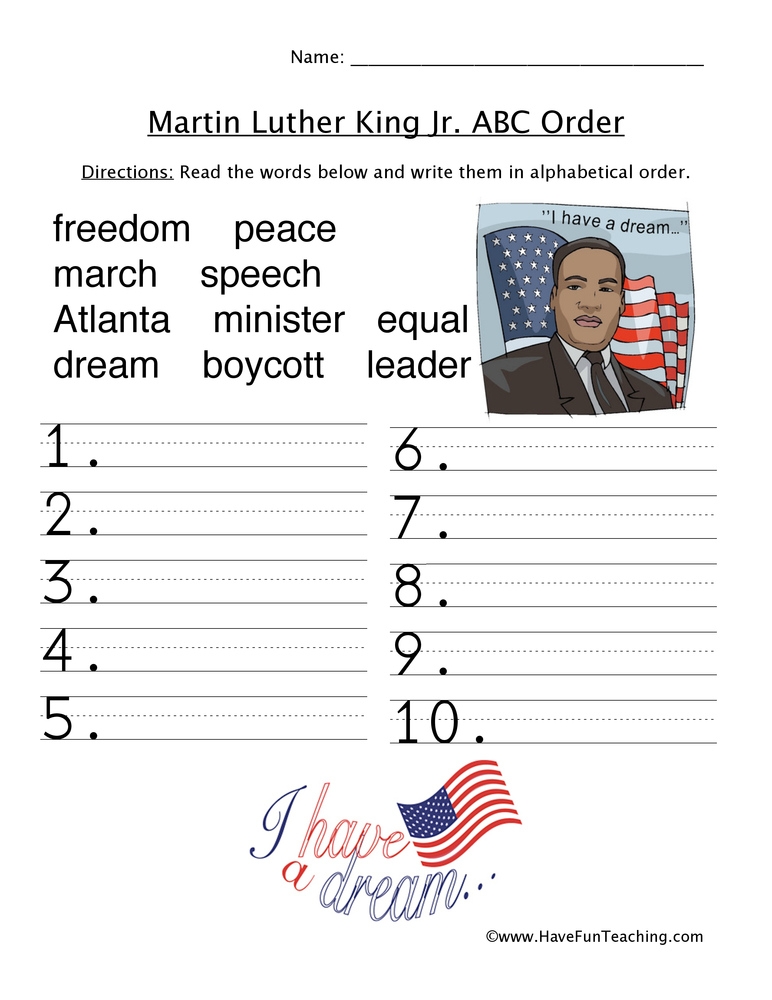 Martin Luther King Free Printables Worksheets Lyana Worksheets