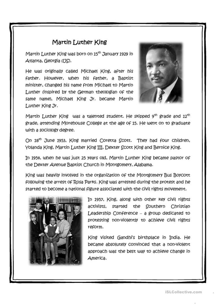 Martin Luther King Free Printables Worksheets Printable Worksheets