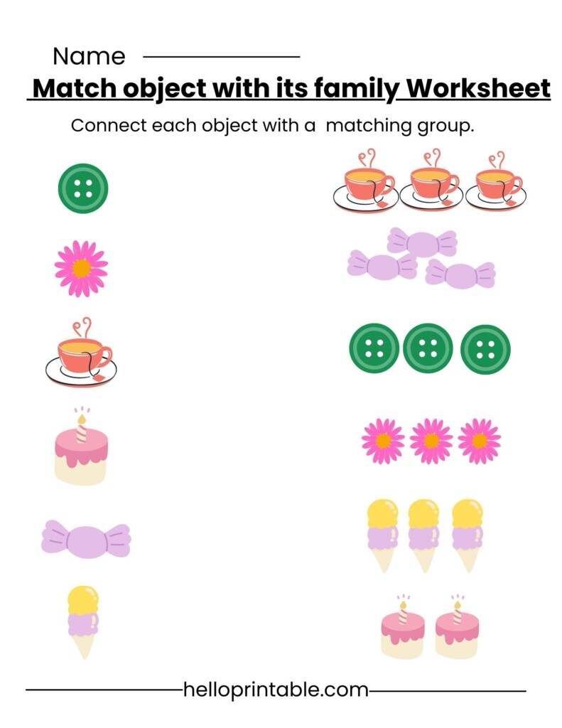 Matching Worksheets For Kindergarten And Preschool Kids 