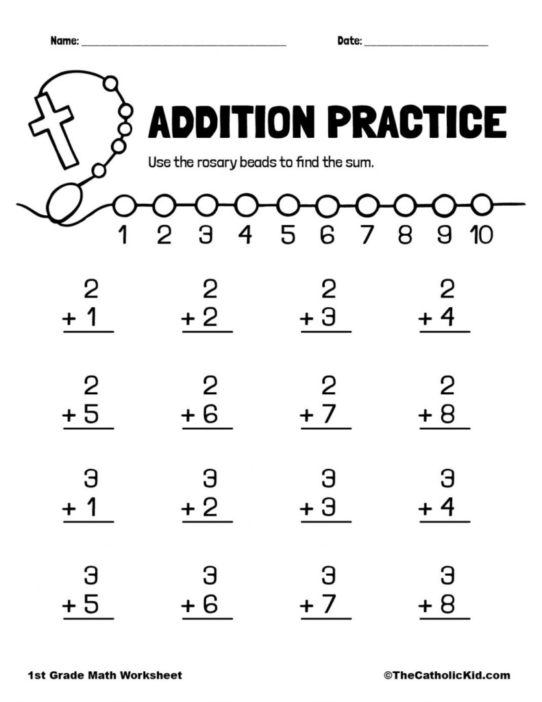 Math Worksheets For 1st Graders Addition