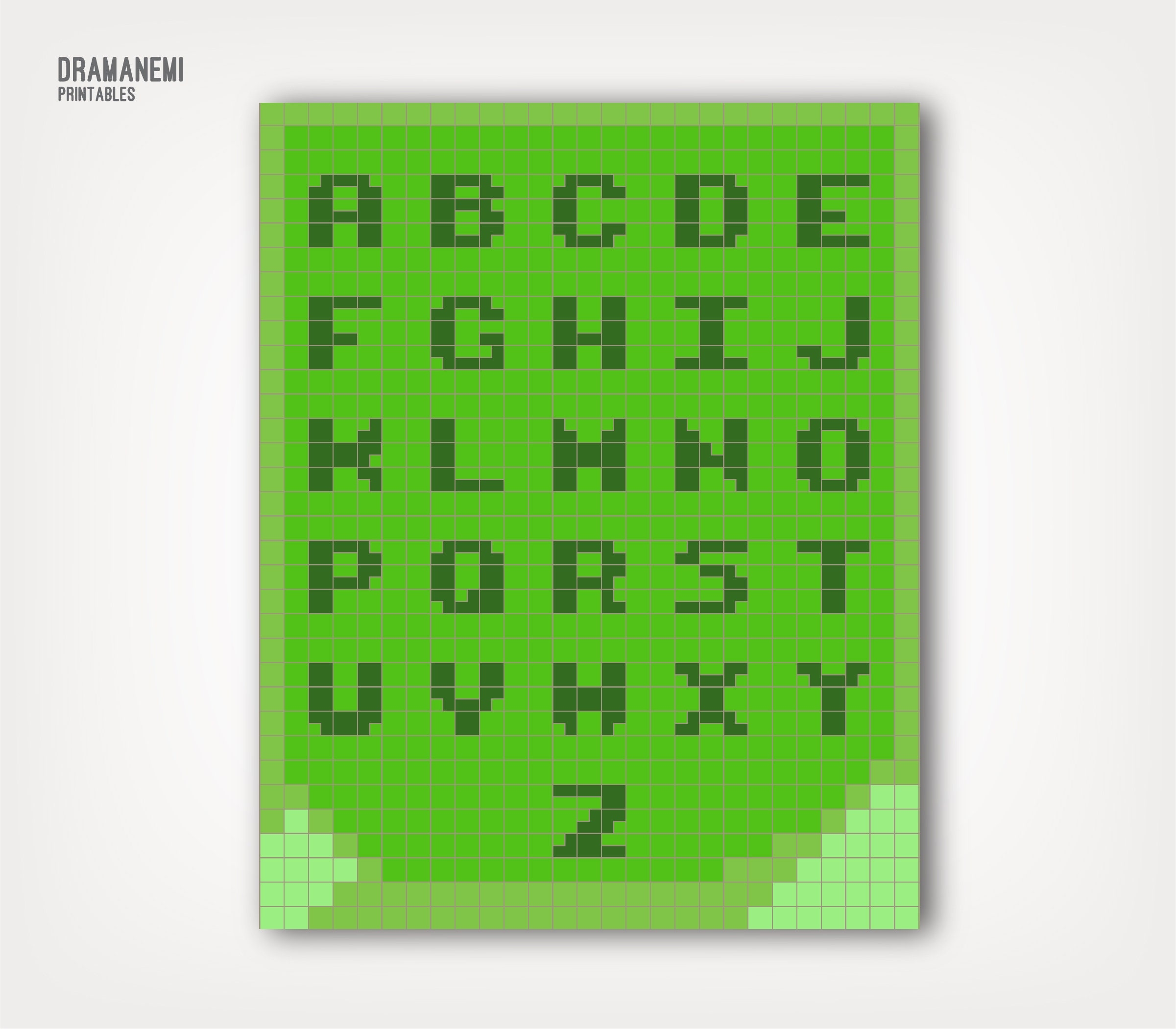 Minecraft Alphabet Poster Green Minecraft Homeschool Printable