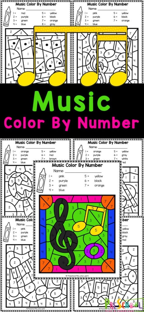  Music Color By Number Printable Worksheets Worksheets Library