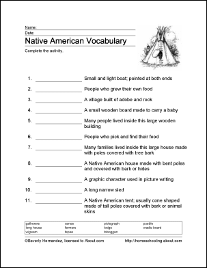 Native Americans Of North America Free Printables Printable Worksheets