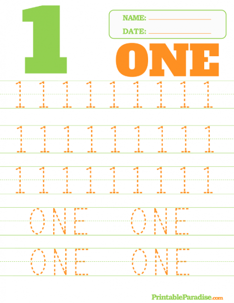 Number 1 Printable Worksheets