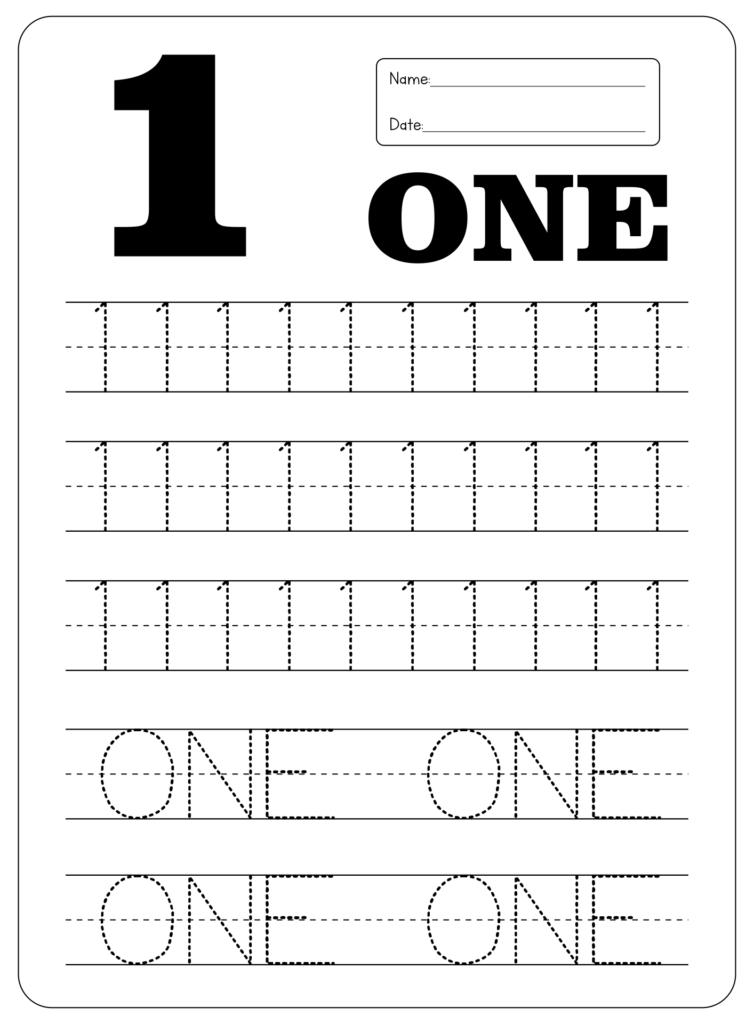 Number 1 Printable Worksheets Number 1 Printable Worksheets