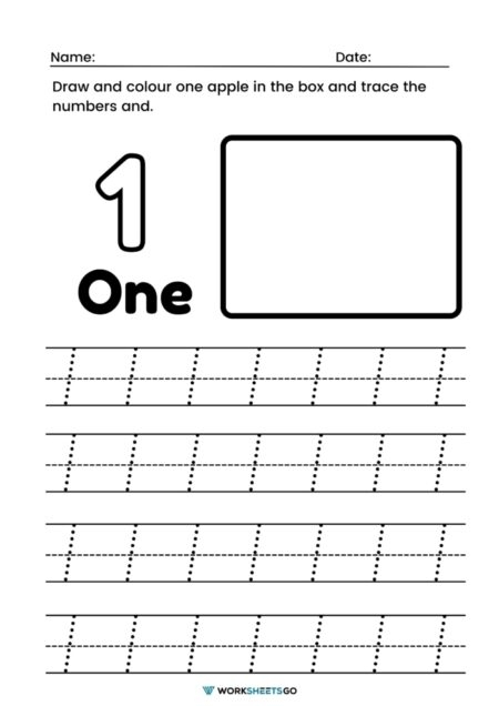 Number 1 Printable Worksheets WorksheetsGO