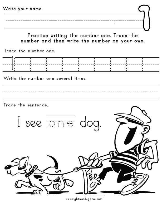 Number One Printable Worksheets Printable Calendars AT A GLANCE