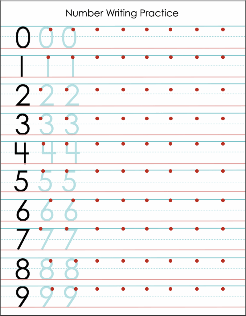 Number Writing Practice Sheet Free Printable From Flandersfamily Info 