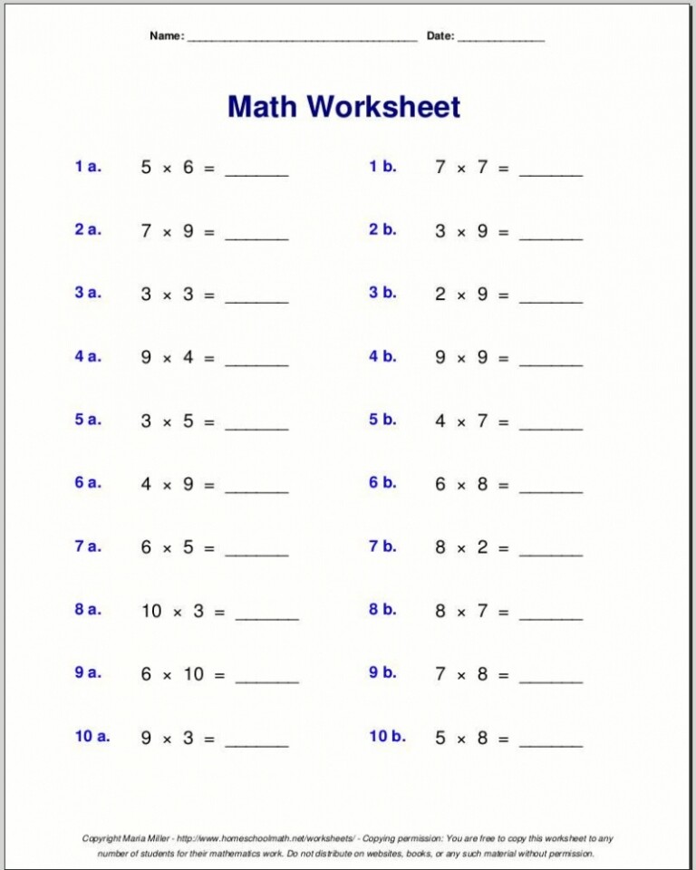 Printable 4Th Grade Worksheets - easyworksheetprint.com