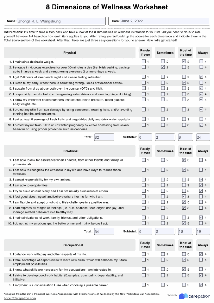 Printable 8 Dimensions Of Wellness Worksheet A Comprehensive Guide To Printable 8 Dimensions Of Wellness Worksheet A Comprehensive Guide To