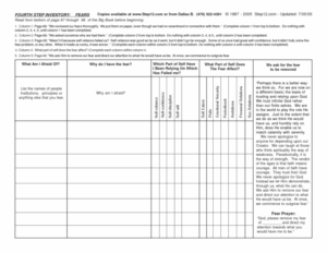 Free Printable Aa 12 Step Worksheets - easyworksheetprint.com