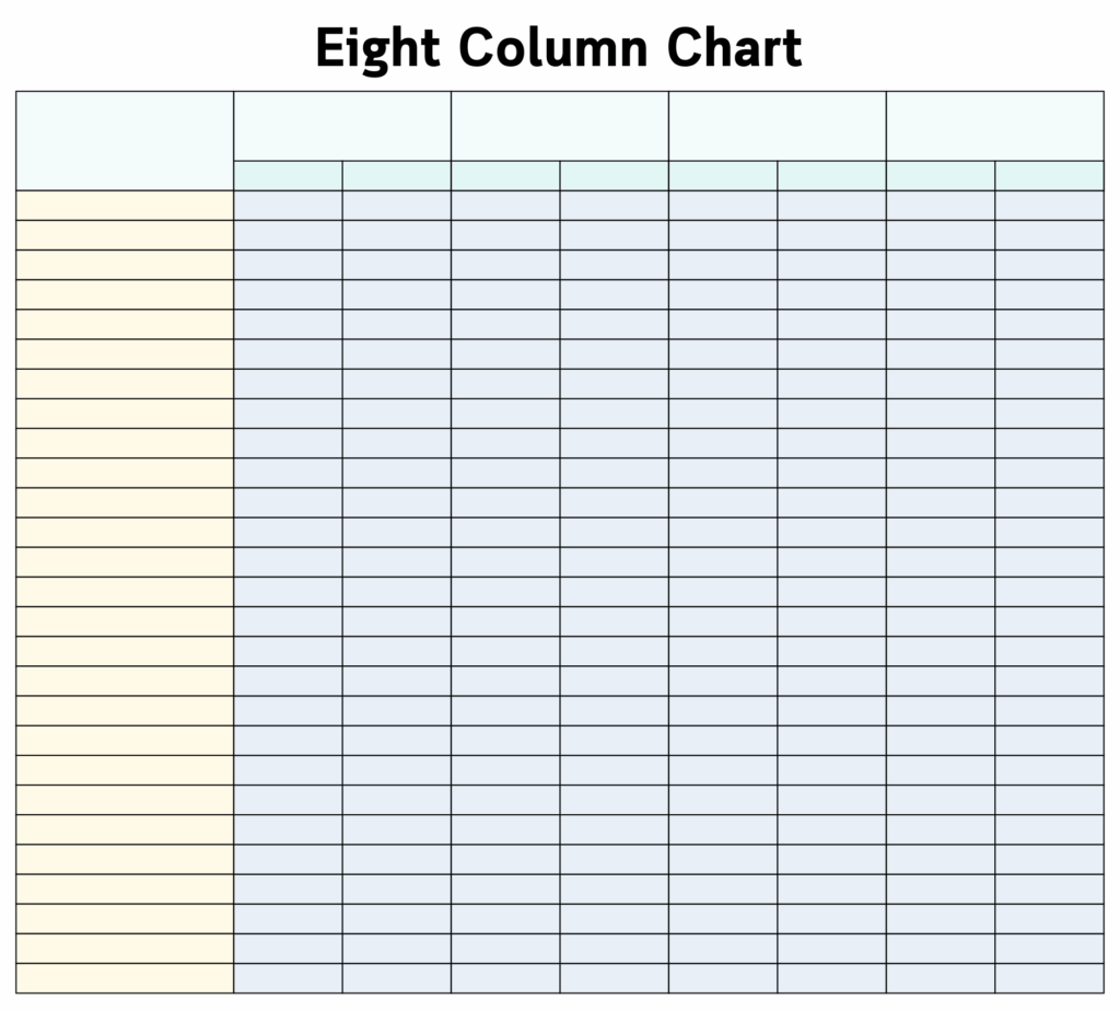 Printable Accounting Worksheet